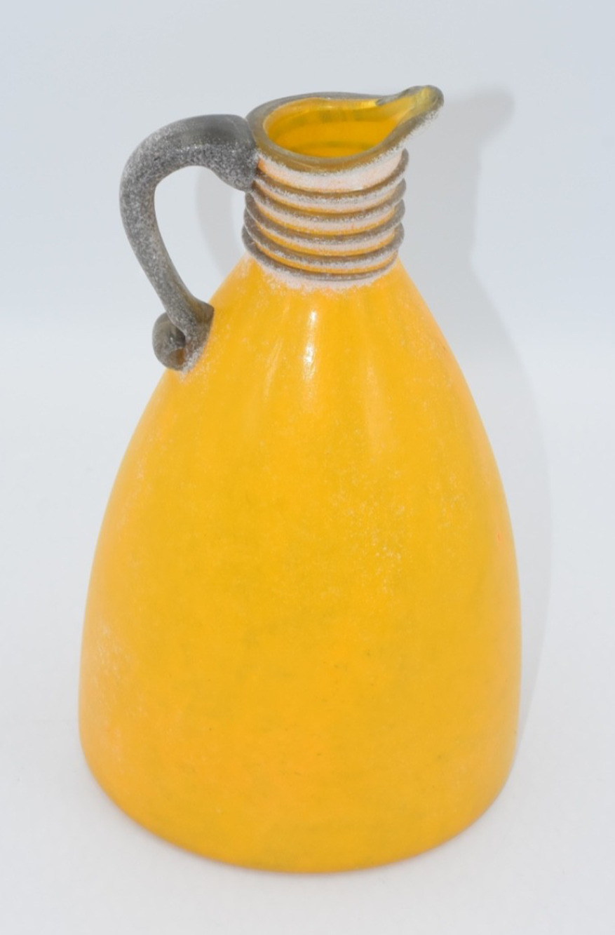 Midcentury Seguso Vetri d'Arte "A Scavo" Pitcher Jug Murano Glass Italian, 1960s